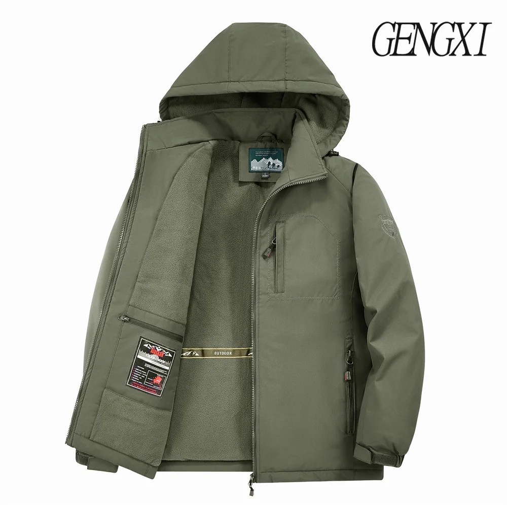 outdoor sports fleece lined thickened men's softshell windbreaker autumn/winter new arrival windproof warm workwear jacket Outdoor Sports Fleece-Lined Thickened Men's Softshell Windbreaker Autumn/Winter New Arrival Windproof Warm Workwear Jacket 5