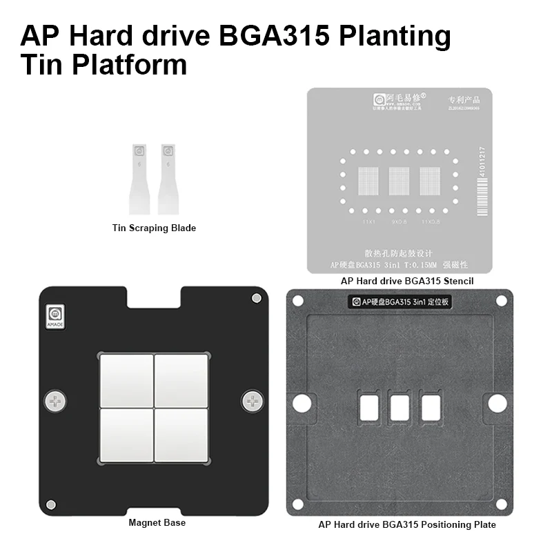 

Жесткий диск AMAOE AP BGA315, трафаретная платформа для ремонта шрифтов 14/Pro/Max/plus 15/Pro/Max/plus, Оловянная стальная сетка для посадки