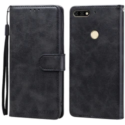 Leather Flip Wallet Phone Case - Soft TPU Cover for 7C Pro 5.99 LND - L29 (Black)