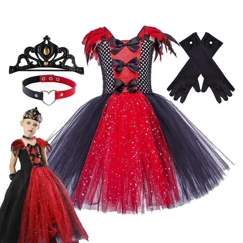 

Girls Halloween Costume Vampire Dress Up Child Vampiress Role Play Cosplay Outfits For 2-12year Old Girl