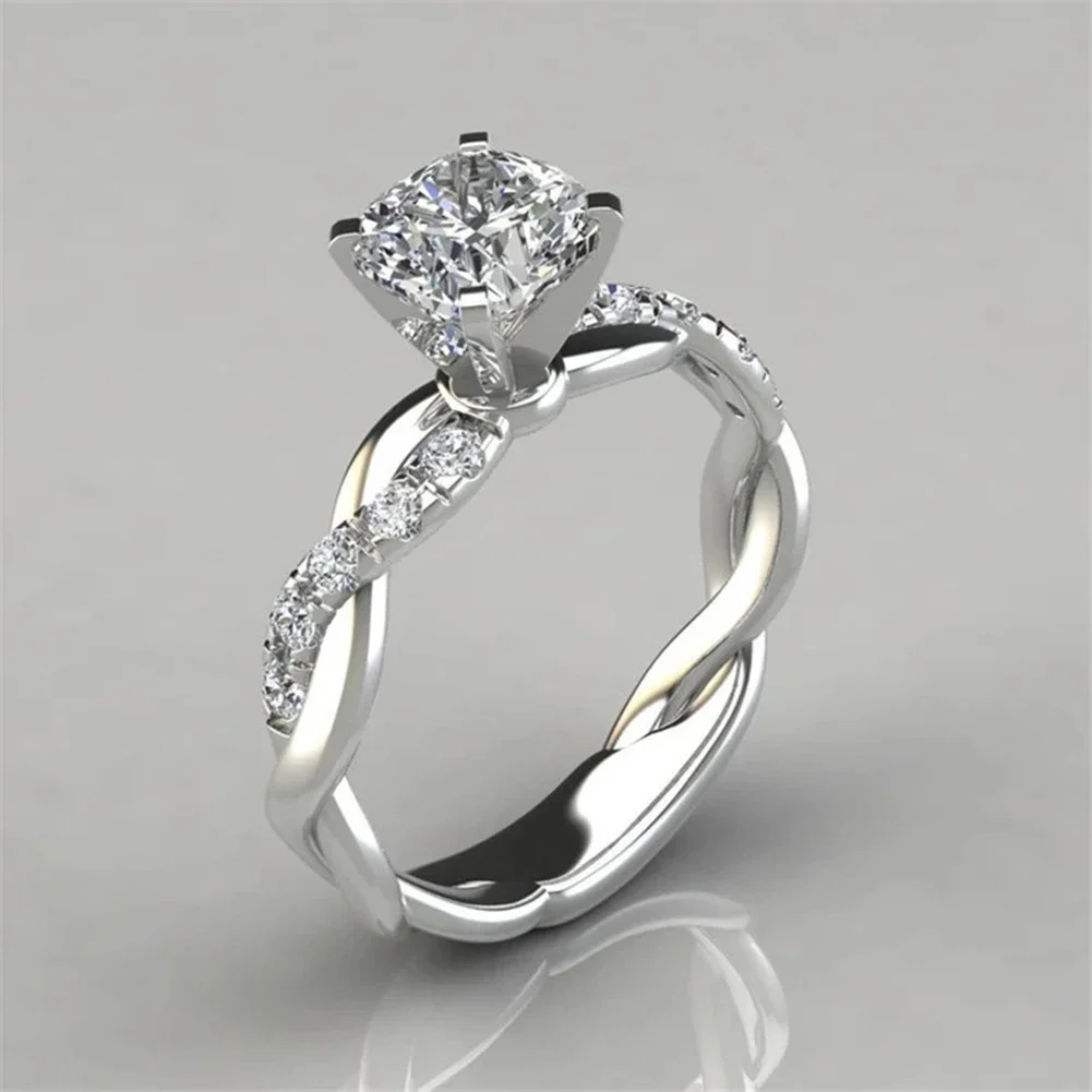 Wedding Rings Female Engagement Rings Zircon Crystal Stone Jewelry Accessories Wedding Gift