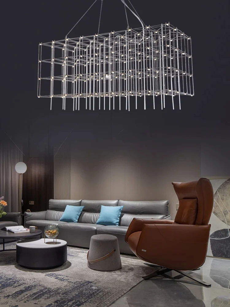 

Novelty Cube Chandeliers Living Room Restaurant lamp Hotel Lobby Bar Sales Department Sand Table Lighting AC110-240V