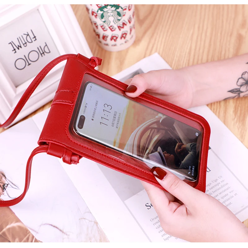 Transparent Touch Screen Retro Simple Mobile Phone Bag Women PU Chain Messenger Bags Small Flap Bag Mini Shoulder crossbody bag,women shoulder bag,women messenger bag