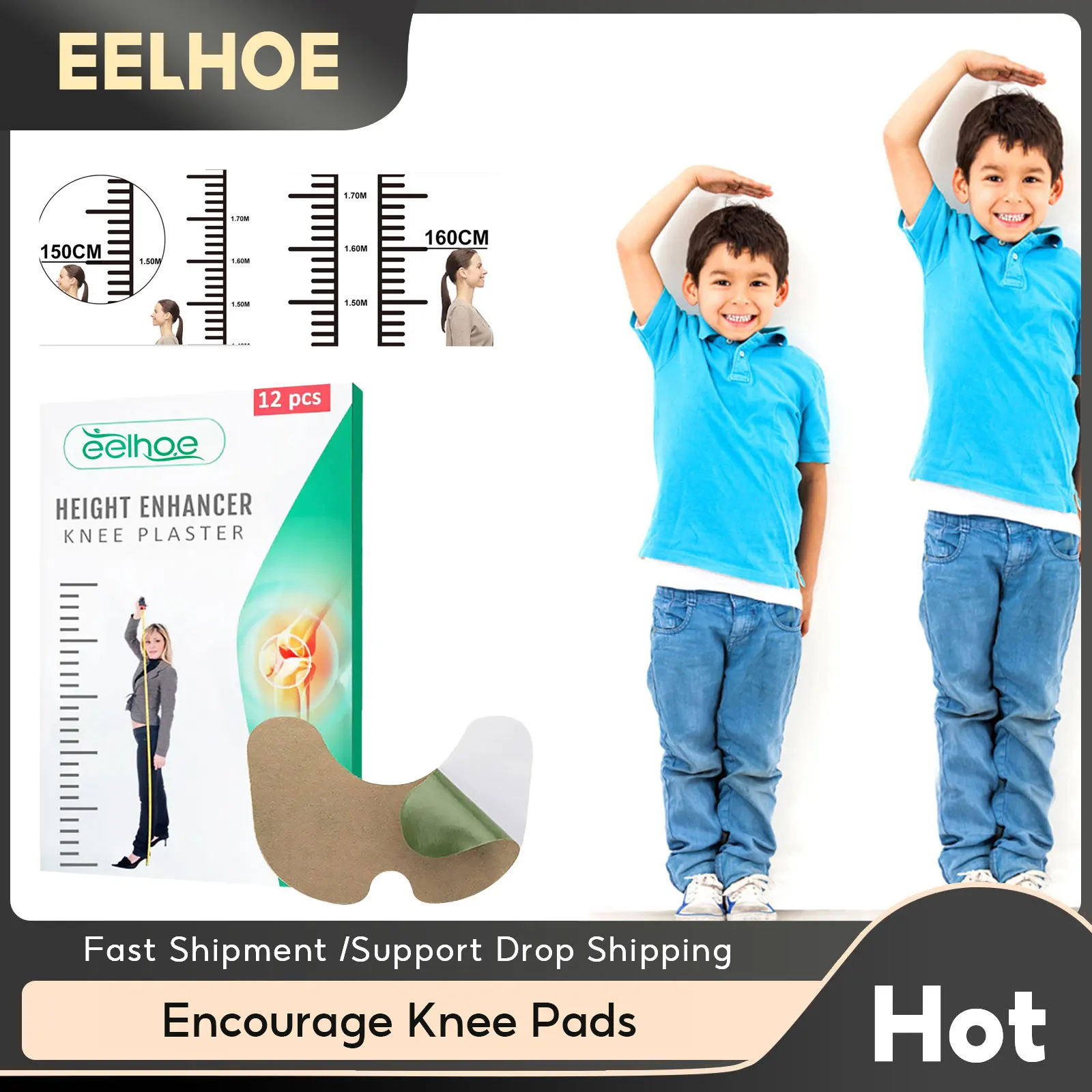 Herbal Height Enhancer Knee Plaster Plantar Acupoint Promote Bone Growth Sticker Adults Children Teenagers Growth Taller Patches adult knee pads guards adults volleyball outdoor sleeve aldult support sponge protector yoga work thick brace