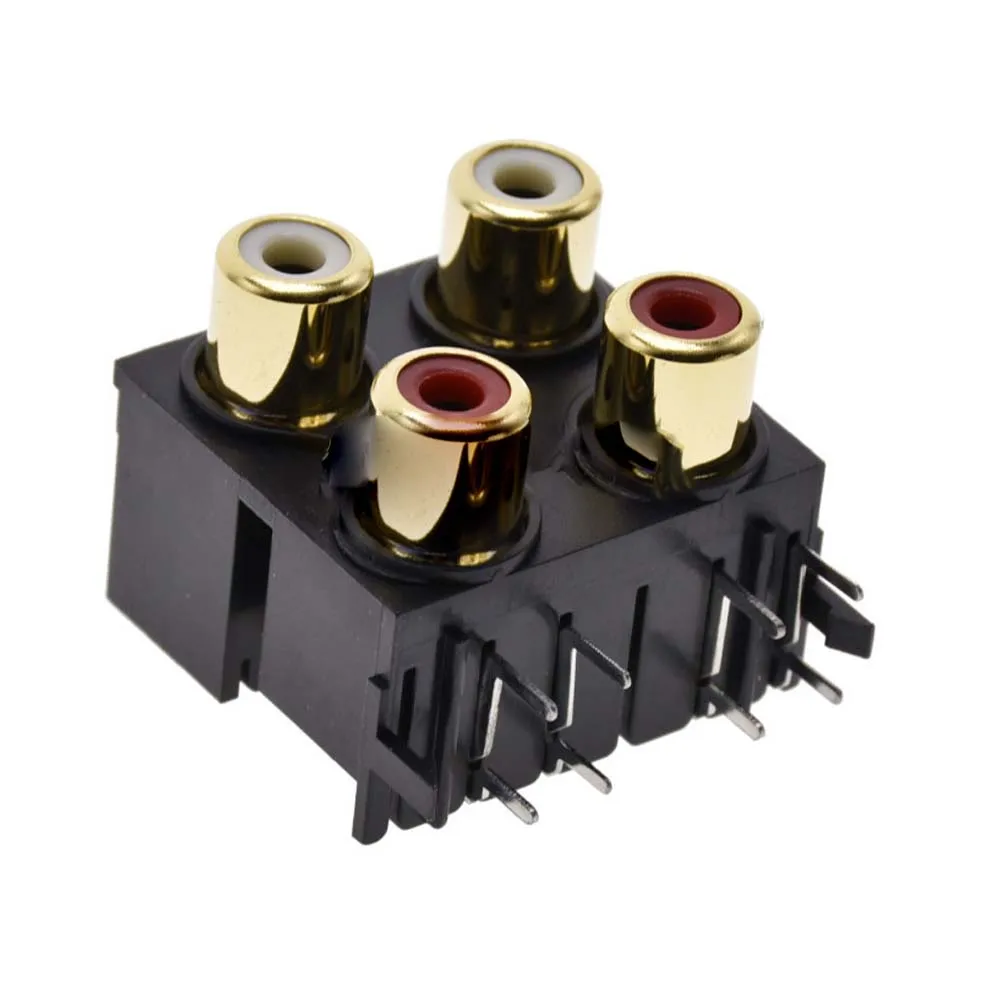 

10pcs KYYSLB 4-bit Amplifier Chassis Signal Input Gold-plated AV Socket RCA Seat Lotus Amplifier Home Audio Socket