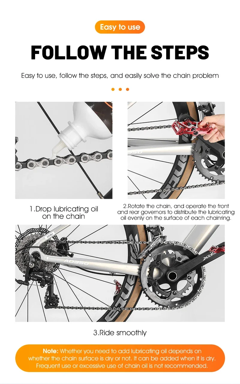 120ML Fahrrad Trockenen Kette Schmiermittel Hoisture-proof Rennrad Kette Öl Wasserdicht Rostfrei Spezielle Fahrrad Schmiermittel Für Motorrad kette – Detail 9
