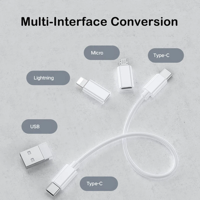 다기능 휴대폰 충전 케이블 키트, 마이크로 USB 케이블, C타입 어댑터, 고속 충전 케이블, 아이폰 11, 12 프로 맥스, XR, 6 in 1