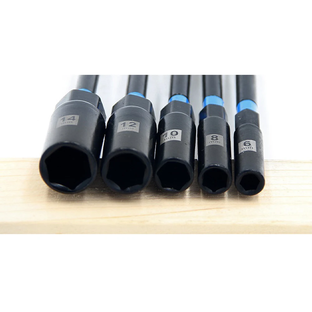 1/5PCS 150mm Sechskantmutter Fahrer Bohrer Adapter Steckschlüssel Verlängerung Hülse 6-14mm Für Bohrmaschinen treiber Buchse Kit – Detail 9