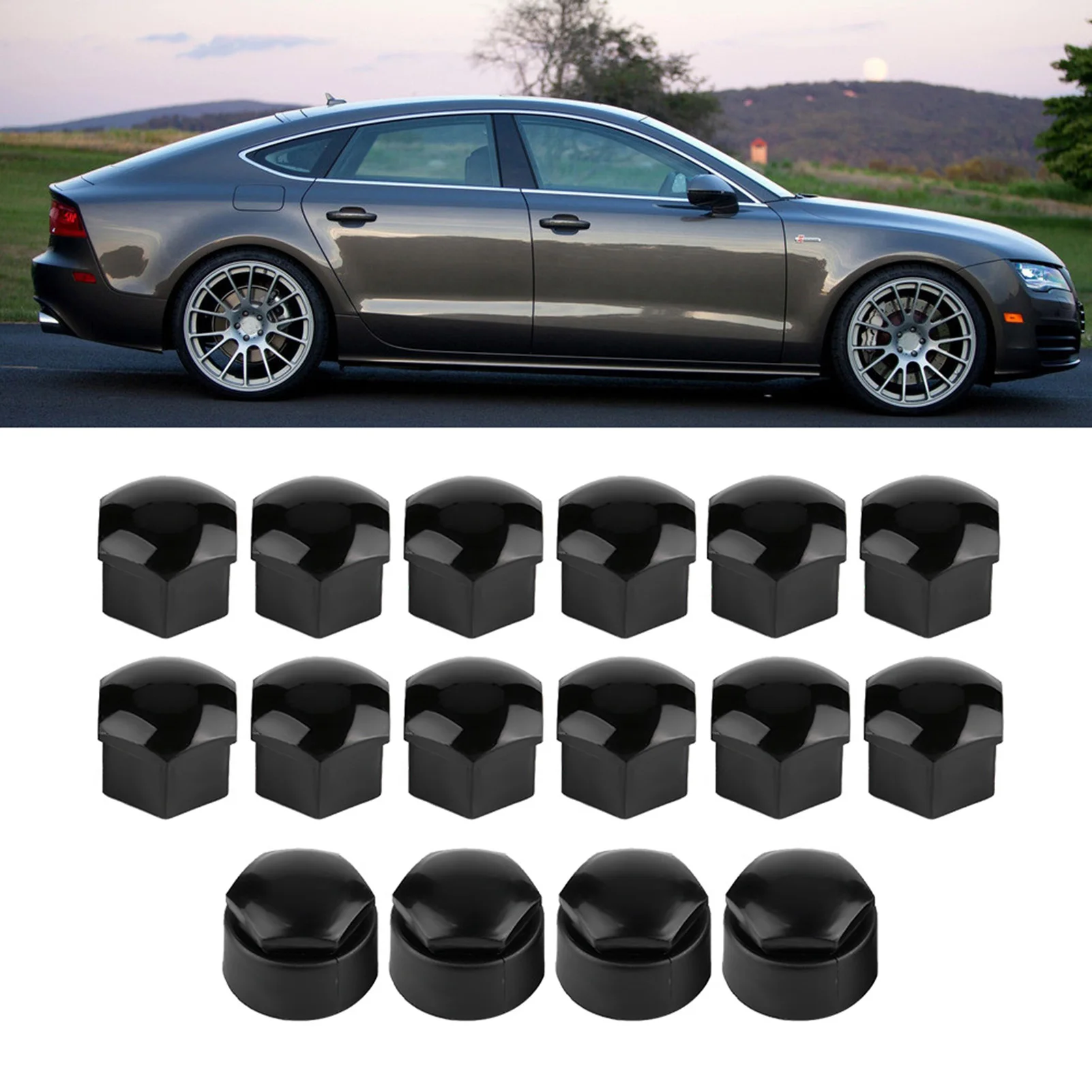 Car Wheel Nut Protective Dust Caps - 17mm Rim Covers