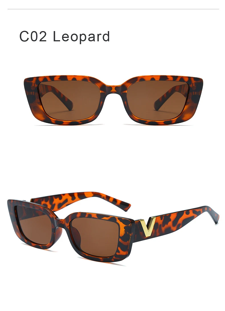 Schutzbrille Mode Rechteck Sonnenbrille Frauen Vintage Kleine Rahmen Sonnenbrille Damen Klassische Schwarze Quadratische Brillen – Detail 6