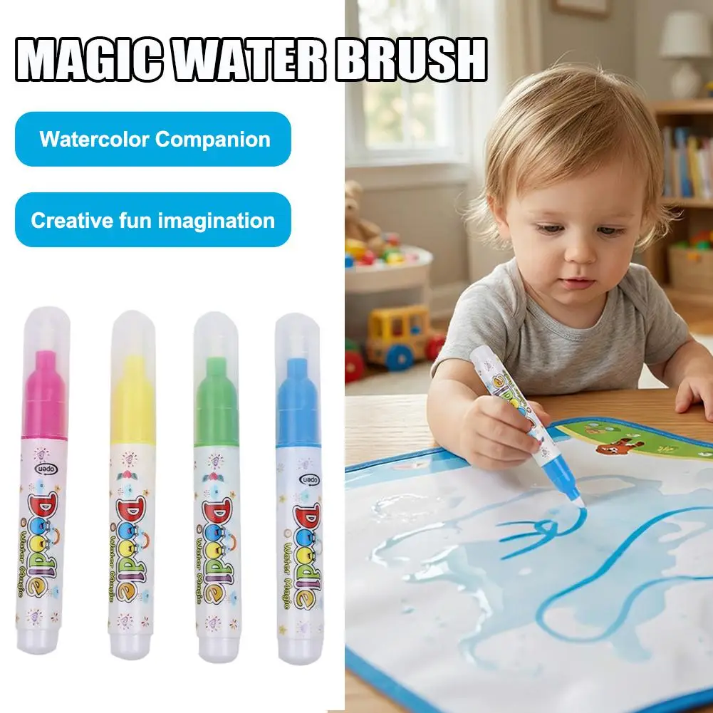 1/4PCS 재사용 가능한 매직 워터 펜, 물 그림책용, 깔끔한 그림과 채색을 위한 리필 가능한 워터 펜, 매직 워터 페인트브러쉬