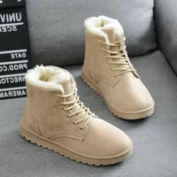 Thickened Cotton Shoes with Fleece Casual Short Tube Winter Boots for Women Comfortable Warm Large Size Rubber Snow Boots