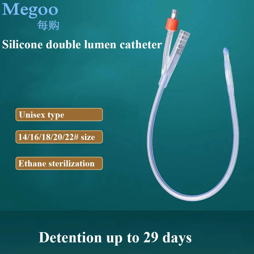 1PcMedicalDisposableSiliconeUrinaryCatheter2WaySiliconeFoleyBalloonCatheterforMen