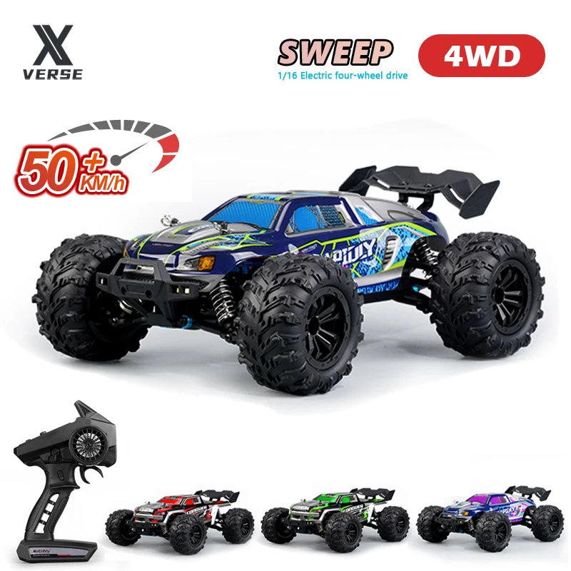 

1:16 4WD 70 км/ч высокоскоростная Радиоуправляемая машина со штативом 2,4G бесщеточный автомобиль с дистанционным управлением внедорожник 4x4 монстр-Трак Игрушки для мальчиков 16102PRO