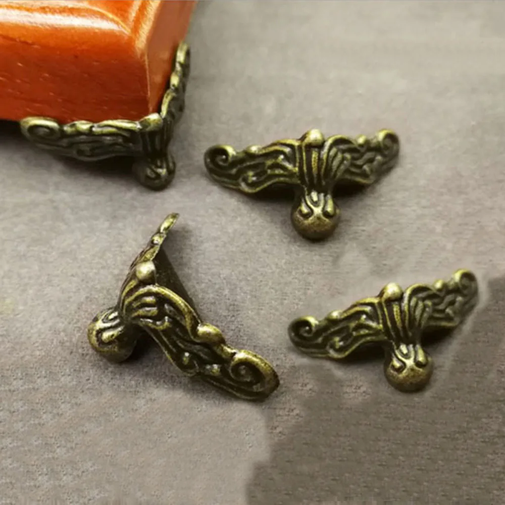 Furniture Corner Bracket 4 Pcs Antique Fashion Wood Case Decorative Feet Leg Gold