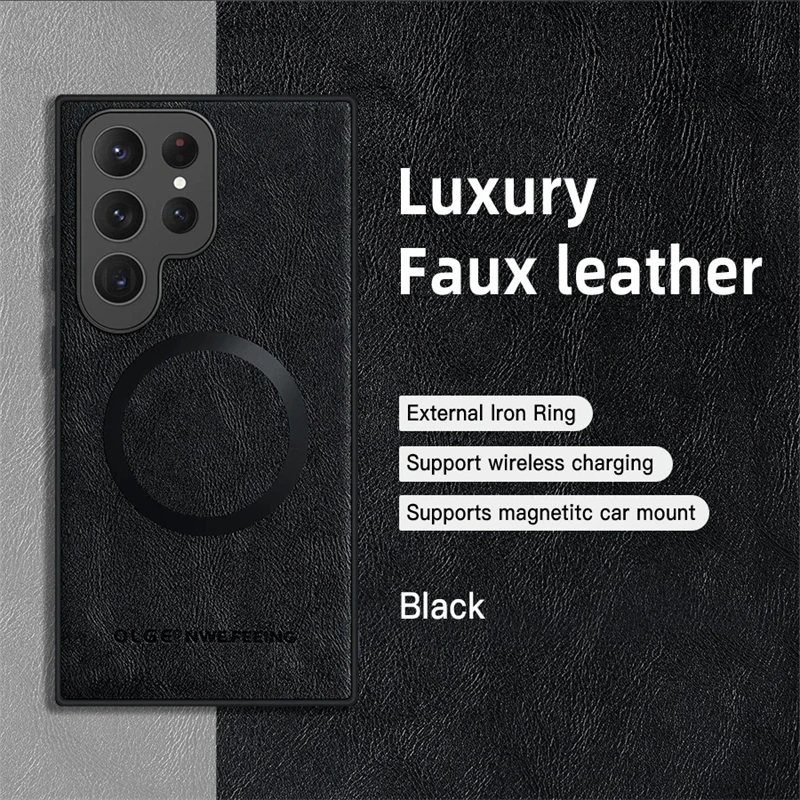 Luxury Leather Shockproof Magnetic Phone Case Cover