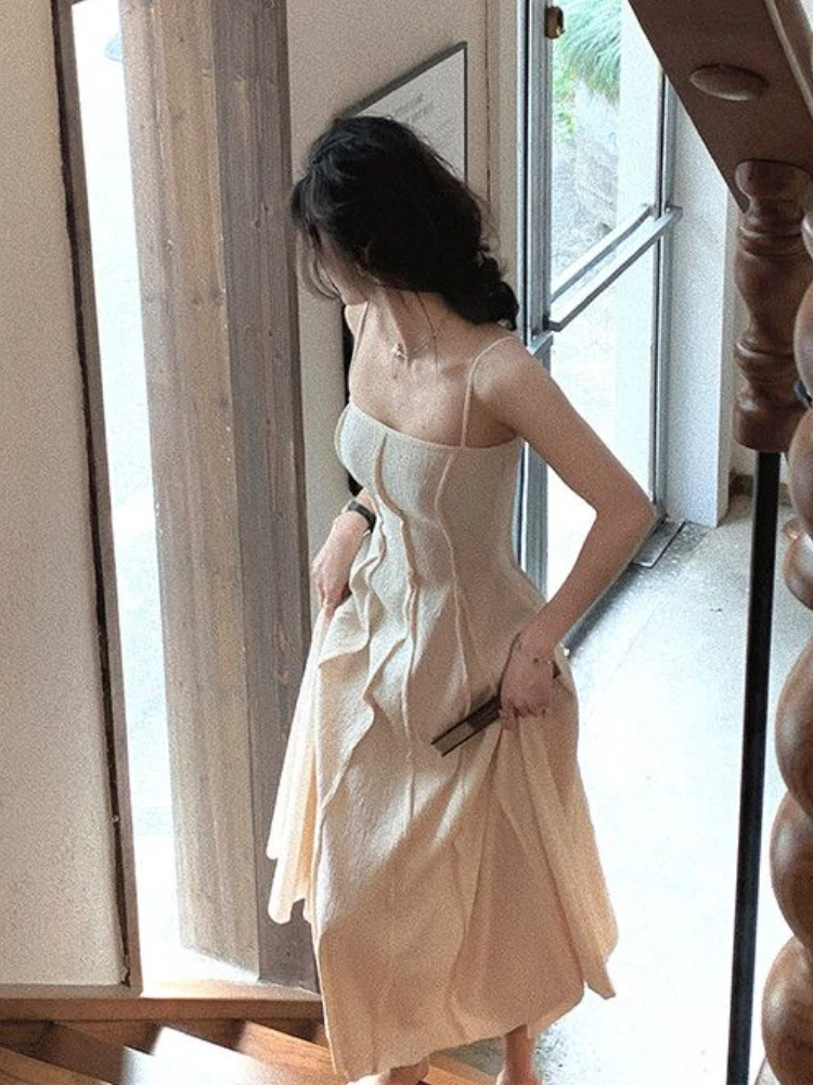 Women's Cotton Linen Midi Dress