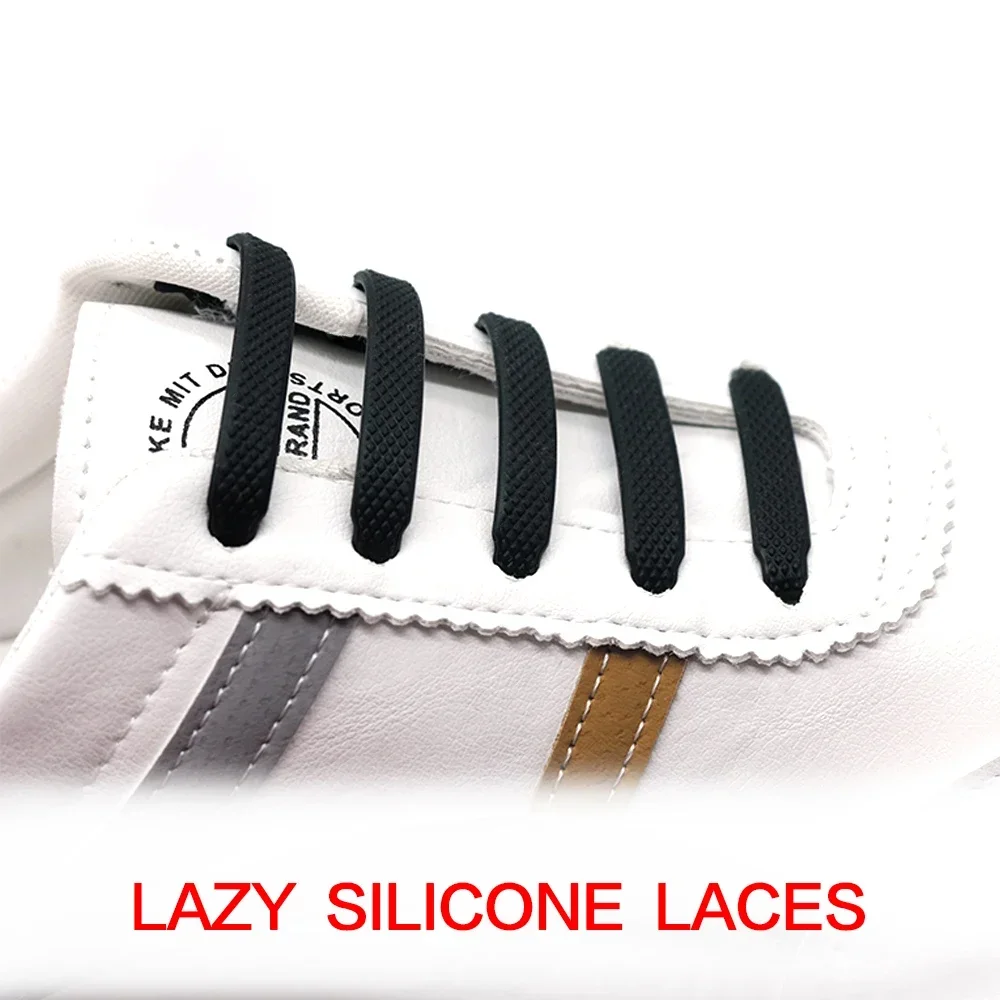 Silicone Elastic Shoelaces 16pcs/lot Fits Kids/adult Quickly Put on And Off shoelaces without ties shoe laces elastic shoelaces elastic shoe laces shoe accessories