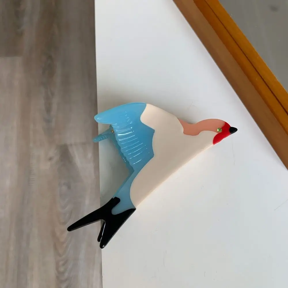 Fashion Acetate Animal Hair Claw Cat Rainbow Cat Hair Clip Zircon Large Size Acetate Shark Clip Lady/Girls