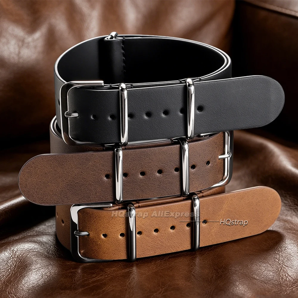 Vintage Leather Sport Watch Strap - Soft Replacement Wristband