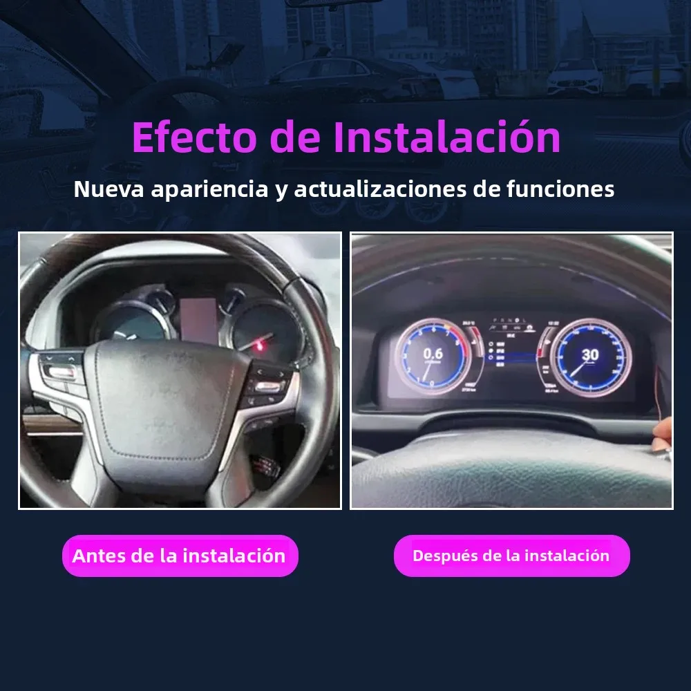 Grupo de instrumentos digitales LCD para Toyota Prado 2004-2009, velocímetro, Panel de instrumentos virtuales, tablero de cabina de 12,3 pulgadas 2