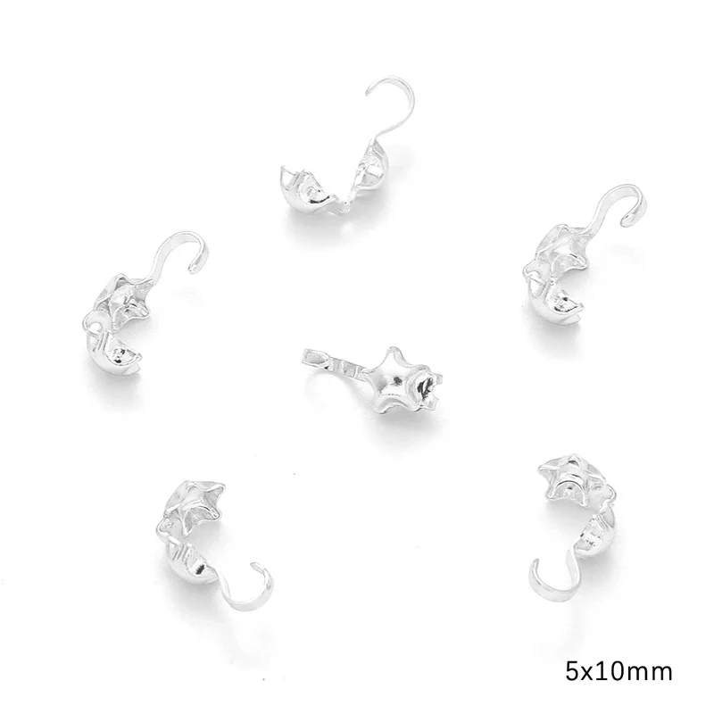 20Pcs 14K Gold Farbe Stern Form Ende Quetschperlen Mit Haken Kalotte Abdeckung Perlen Stecker DIY Halskette schmuck Machen Komponenten – Detail 3