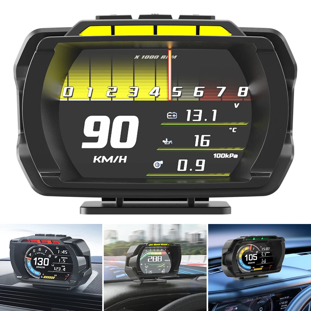 OBD + GPS HUD  Һ  ӵ,  溸,  Ÿڹ, LCD ÷,  µ 