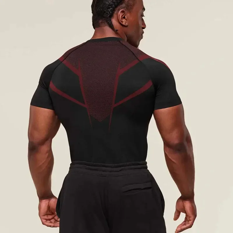 2025 Summer Compressed shirt Men's Running T-Shirt Quick Dry Sports Tight Fitness Training T-Shirt Men Workout shor-sleeve Tops 4