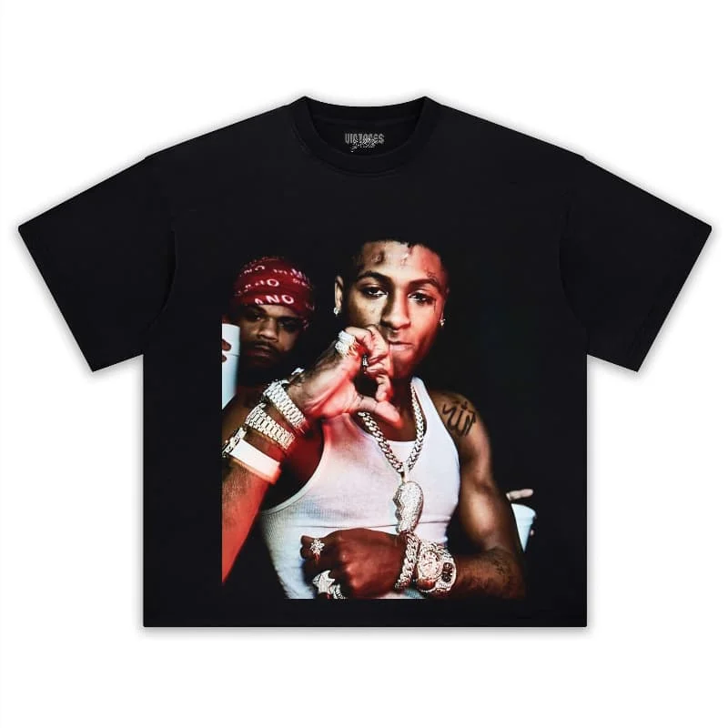 Men Clothing T-shirt Rapper YoungBoy Never Broke Again TShirts Hip Hop Vintage High Quality Cotton Short Sleeve Oversized Tshirt