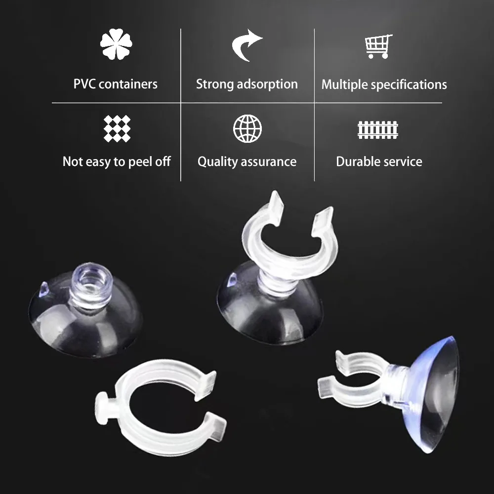 Aquarium Fish Tank Suction Cup Sucker Holders PVC Clear For 5/20mm Air Line Tube Hose Pump Wire