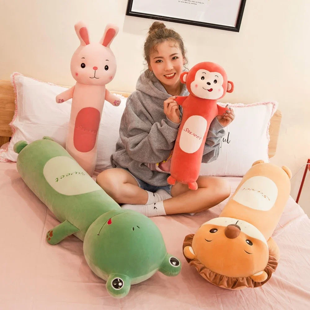 50CM Soft Strip Sleep Cylinder Throw Pillow Plush Toy Creative Lazy Children's Animal Cute Bed Comfort Bunny Doll Festival Gift 4