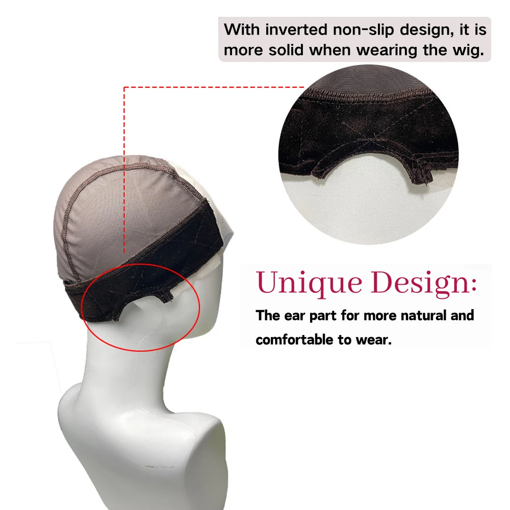 Women Lace Wig Grip Cap 4x5 Transparent Swiss Lace Front Non-slip Adjustable Wig Gripper For Keeping Wigs In Place wig caps