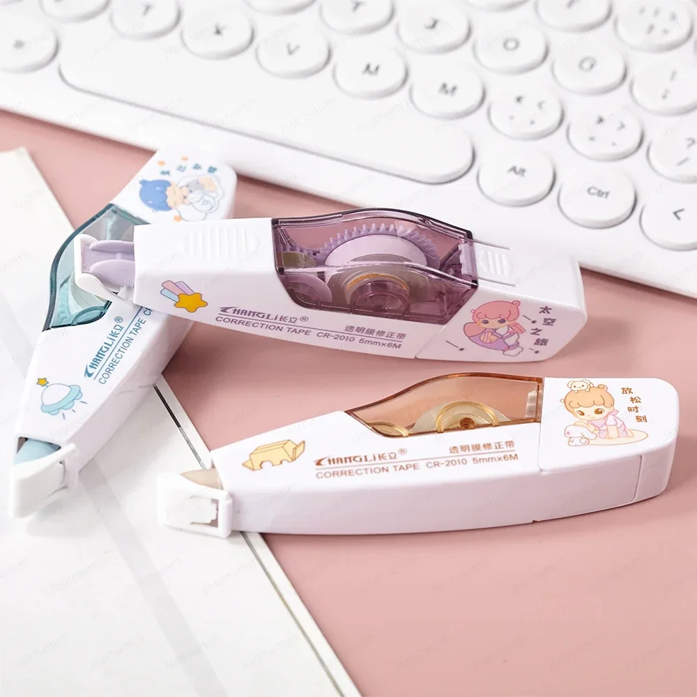 Journamm 5mm*6m Kawaii Correction Tape Student Error Eraser Tape Writable Sticker Pen-type Replaceable Core Creative Stationery