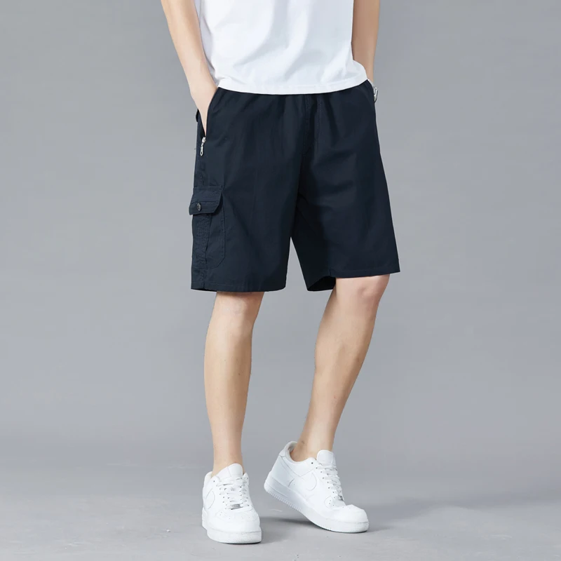 Lightweight Cargo Shorts Men Outdoor Drawstring Cotton Tactical Shorts Multi Pockets Military Hiking Shorts Male