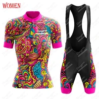 NEW Color Style Women Cycling Jerseys Sets MTB Cycling Clothing Breathable PRO Mountian Bicycle Clothes Bike Wear BOUYGUES 1