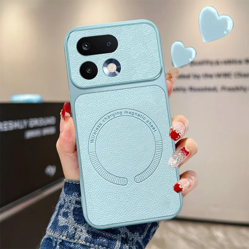 Magsafe Magnetic PU Leather Texture Shockproof Lens Protection Case
