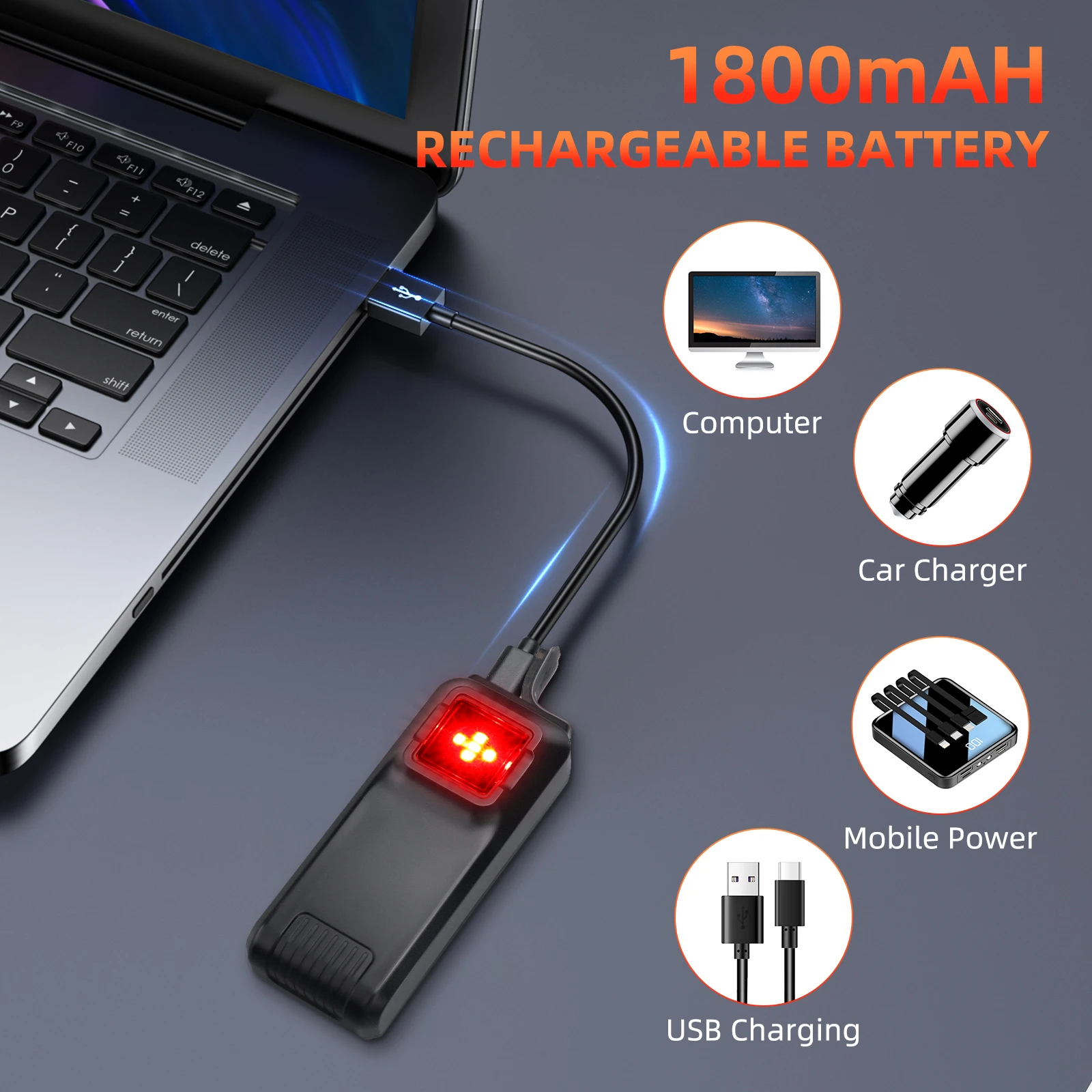 Bicycle Taillight Camaroca W100 Bicycle Rearview Radar Cycling Radar Tail Light Brake Sensing Lamp Saddle Seatpost Ebike Waterproof