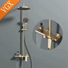VGX Shower System Set Bathroom Shower Faucet Set 3-way Rainfall Shower Set Shower Mixer Crane with Hand Shower Set Gold Black 1