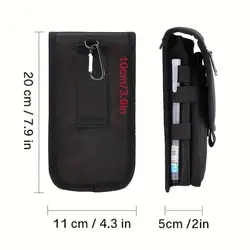 Universal Nylon Phone Pouch with Belt Clip - Black Outdoor Sports Holster Bag - No (Black)