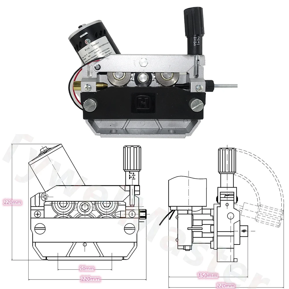 Professional Welding Wire Feeder DC 42V 4 Roll Feeding Assembly SSJ-17 for Industrial Heavy Duty MIG Welding Machine