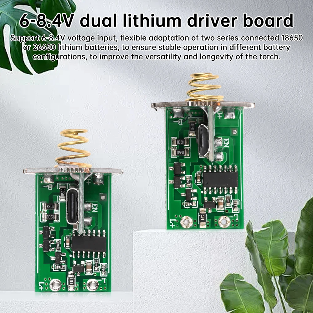 6-8.4V Dual Lithium Driver Board 10W LED Drive Board 3 Modes PCB Circuit Two 18650 or 26650 DIY Accessories J922B