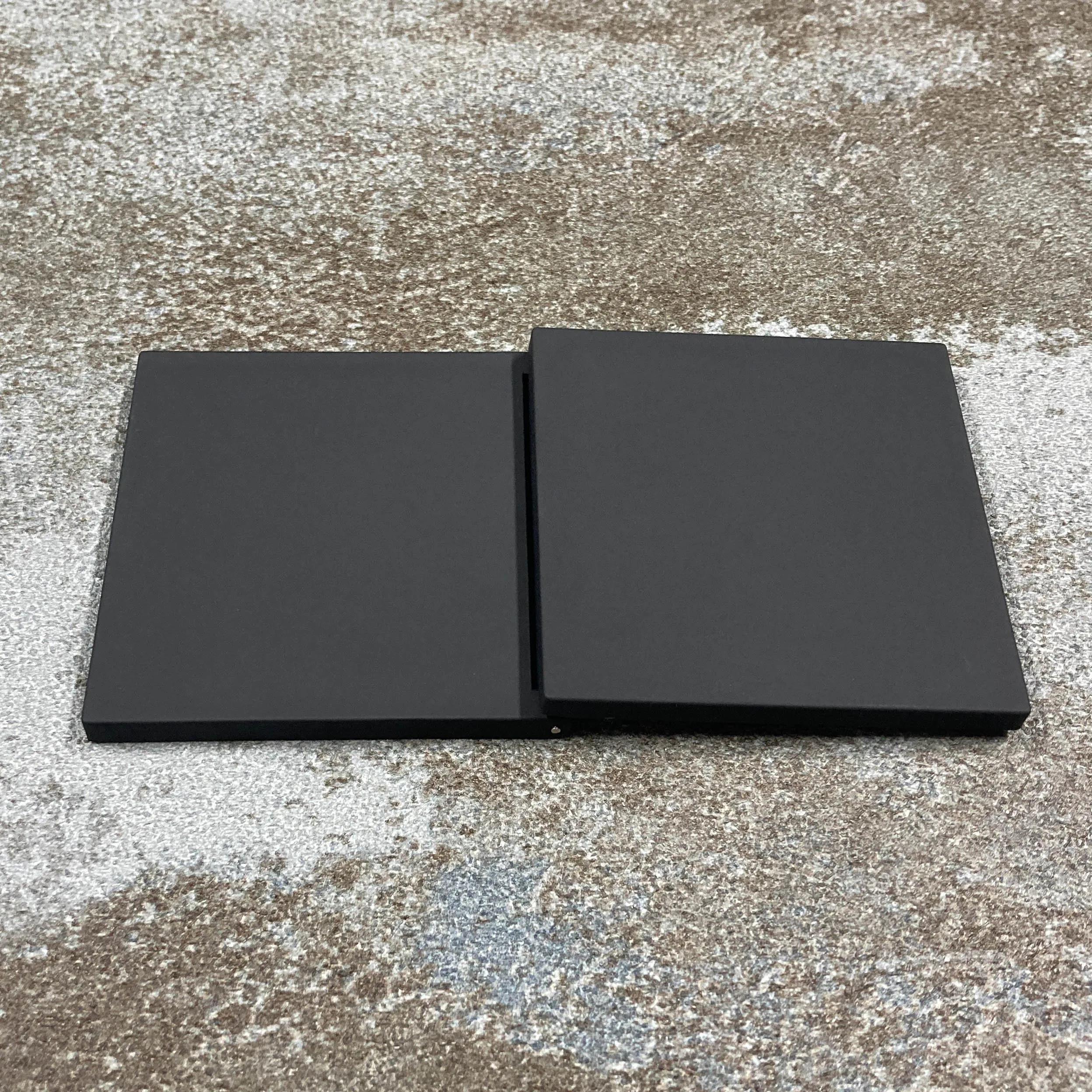 Matte Black Double Sided Hand Mirror High Quality Rubber Coating Makeup Mirror with Rubber Coating