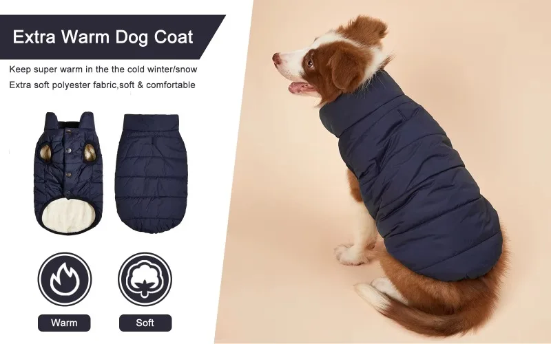 Winter-Haustiermantel für Hunde, warme Hundekleidung für kleine Hunde, Weihnachtsmantel für große Hunde, Winterkleidung für Chihuahua – Detail 3