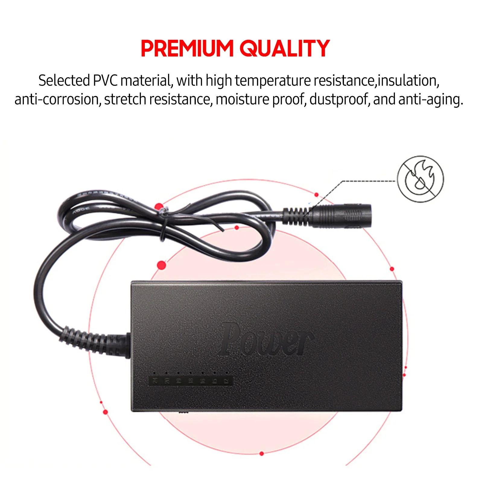 96W 범용 휴대용 AC 노트북 전원 어댑터 12V-24V 충전기 (델, 도시바, HP/아수스/에이서 호환, 미국/유럽 플러그)