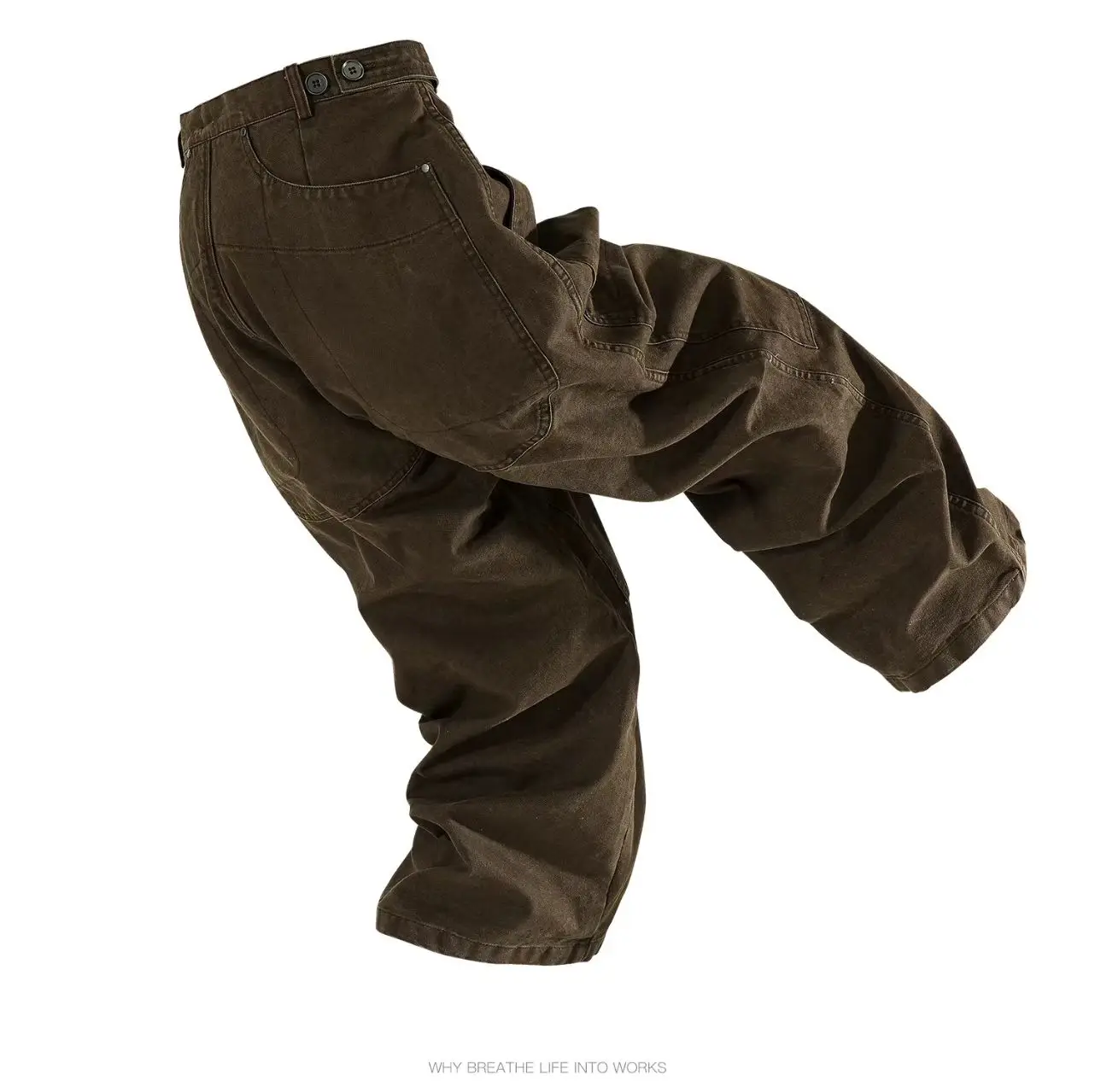 Whyworks 25aw Vintage outdoor work pants heavy duty stone washed cotton material casual
