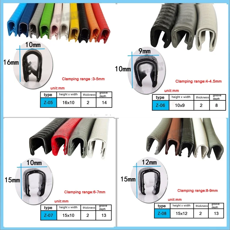 Description Picture 3 of itemU-shaped Frame Rubber Wrap Tape Cable Bridge Iron Sheet Steel Plate Car Door Collision Protection U-shaped Edge Protection Tape