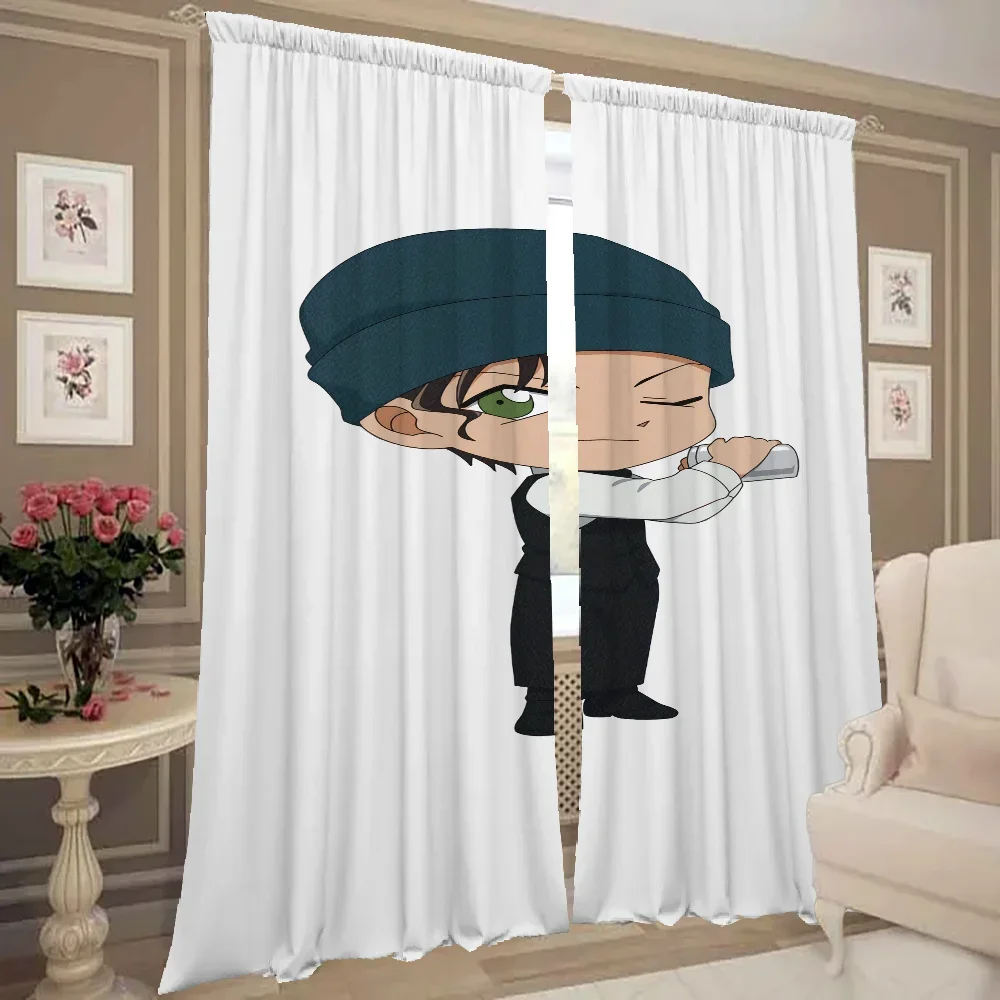 Window Kitchen Curtains for Living Room 2 Pieces Blackout Curtains Door Curtain D-detective C-conan Bedroom Decoration Partition 2