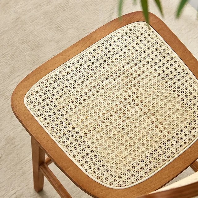 FULLOVE Potato Chip Bar Chair Solid Wood High Stool Home Bar Chair Indonesian Rattan Bar Chair Back Sillas De Comedor Dinette 3