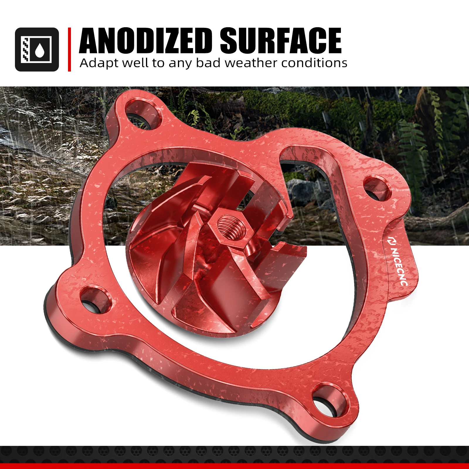 NICECNC Für Honda 2018–2025 CRF250R CRF250RX CRF250RWE CRF 250R 250RX 250RWE Übergroßes Wasserpumpenlaufrad, Kühler, Abstandshalter-Set – Detail 7