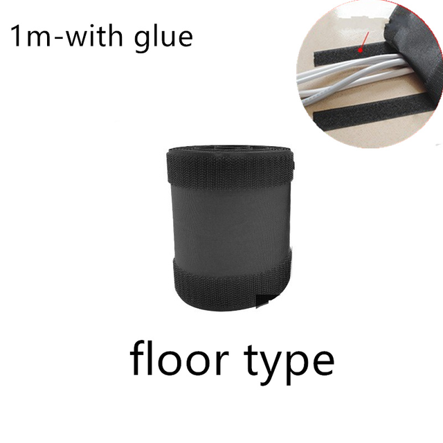 Meter Soft Adjustable Cable Cover Hook And Loop Management Sleeve Office Home Floor Carpet Wire Organizer Supplies